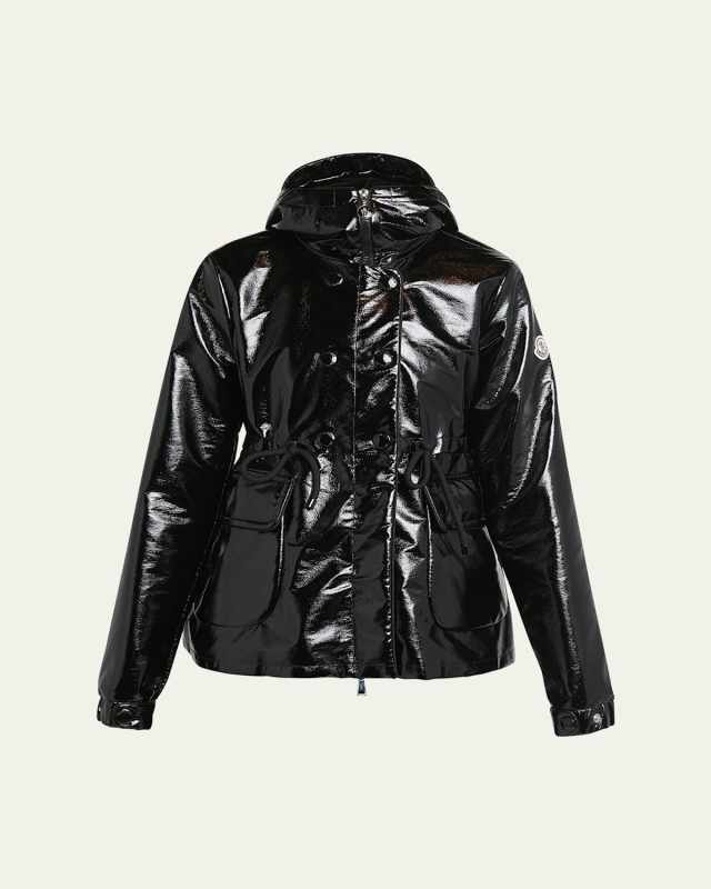 Agnou Glossy Textured Parka Jacket